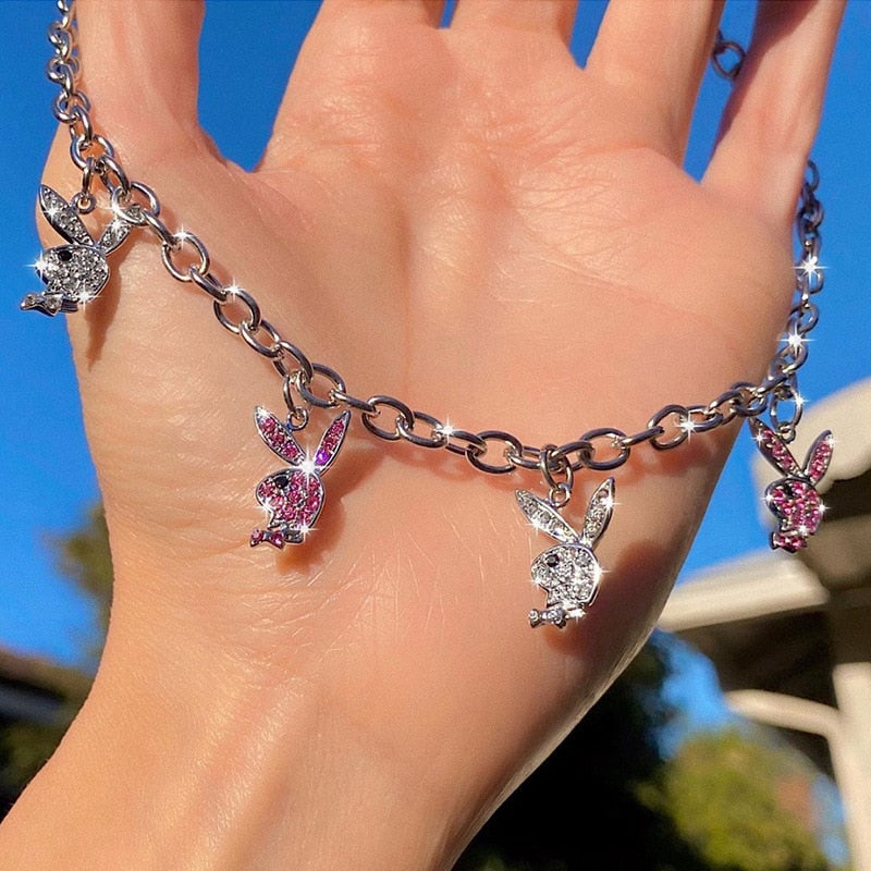 Celavii “Luna Bunny” Necklace – Stainless Steel Shine