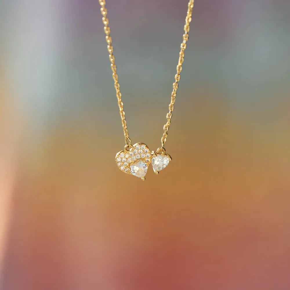 Celavii “Eternal Heart” Necklace – 18K Gold & Zircon